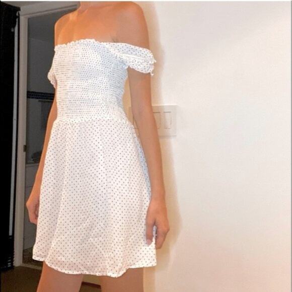 NWT Reformation Bambina Polka Dot Square Neck Mini Dress Size M - Picture 6 of 15